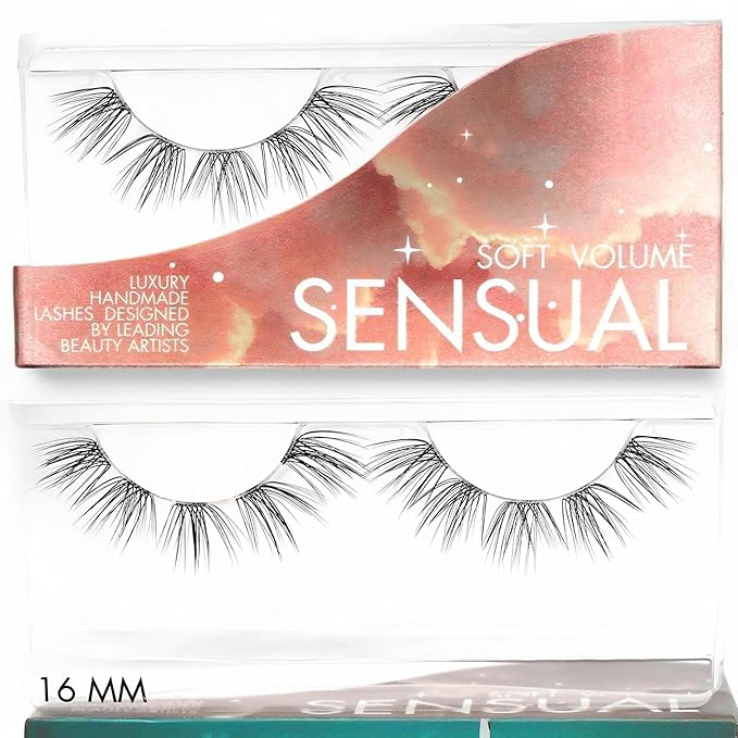GAZELLE Luxury Natural Lash Clusters, Soft Korean Silk PBT Fibers, DIY Cluster Eyelash Extensions, Comfortable Wear, Lasts 10 Days – Sensual – 16mm