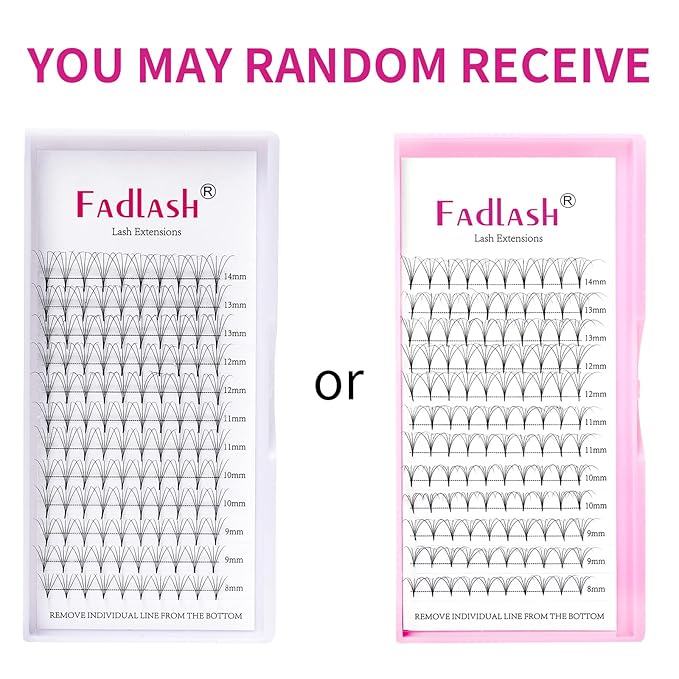 Premade Fans Eyelash Extensions 3D 5D 0.07 0.10 Volume Lashes Extensions C D Curl Mixed Tray Volume Premade Fans 8-20mm Length Avalible (5D-0.07-C, 8-14mm)