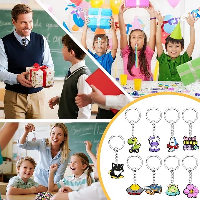 30-200P Cute Keychains for Backpacks Bulk Keychain Charms Decor Bag Accessories Keyring Random Different Key Chains