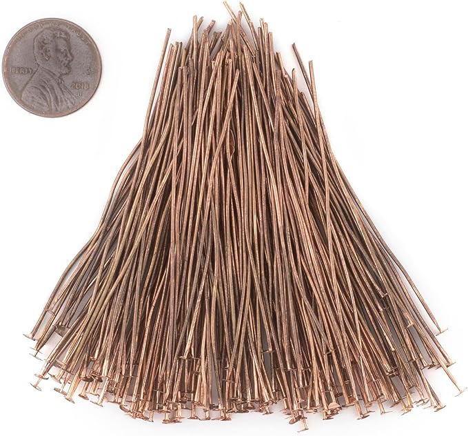 The Bead Chest Copper 21 Gauge 2.5 Inch Head Pins (Approx 100 Pieces)