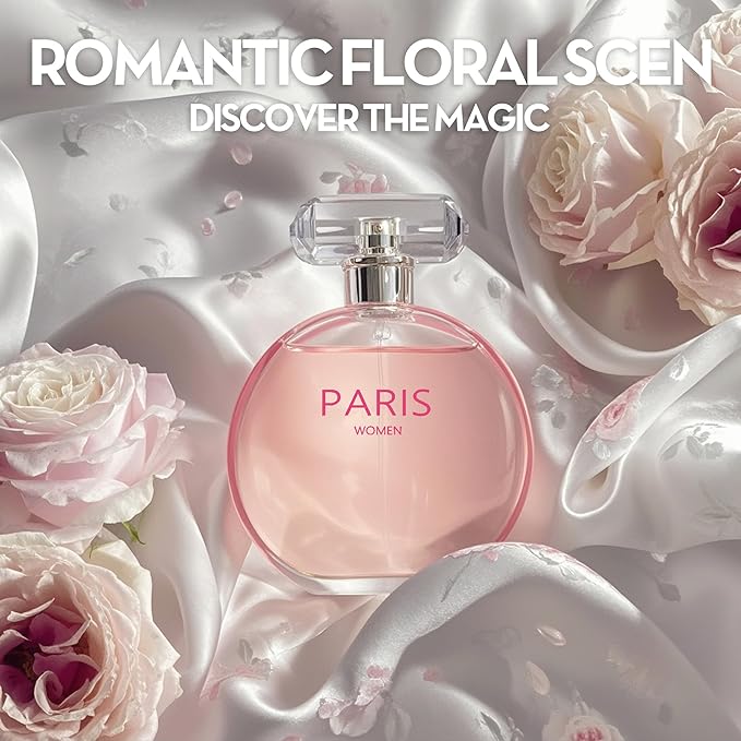 A CENTER 4PCS Perfume Set for Women - Floral Fragrance Gift Set with Vanilla,Sweet Fruity, Eau De Parfume| 3.4 Fl Oz Each Women's Cologne(Valentine Milano,Valuable,Paris,Mon Amour Paris)