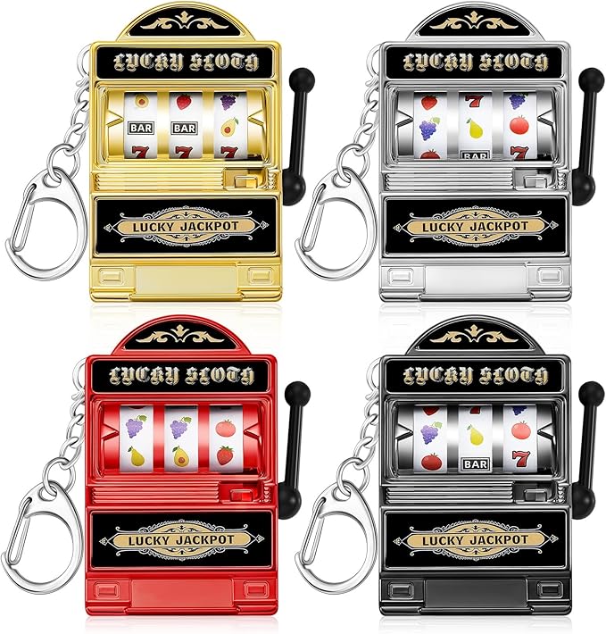 Panelee Slot Machine Keychain Bulk Las Vegas Keychains Mini Casino Kawaii Decoration for Las Vegas Carnival Party Gifts