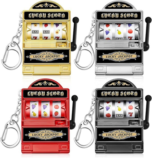 Panelee Slot Machine Keychain Bulk Las Vegas Keychains Mini Casino Kawaii Decoration for Las Vegas Carnival Party Gifts