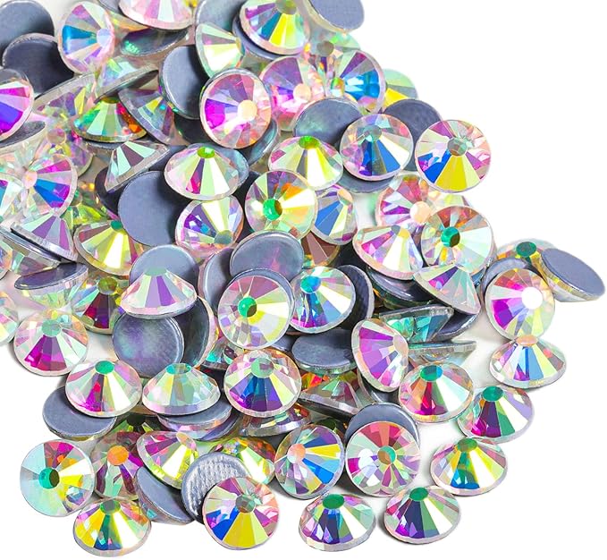 Beadsland Hotfix Rhinestones, 144pcs Flatback Crystal Rhinestones for Crafts Clothes DIY Decoration, Crystal AB, SS50, 10mm
