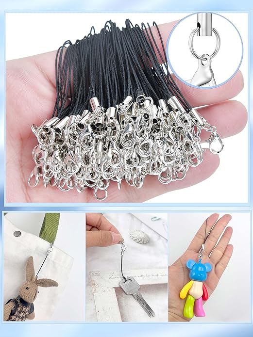 Phone Charms Strap with Lobster Clasp,Lanyard Strap Cell Phone Charm for Keychain Clasps, USB Drive DIY Jewelry Mobile Accessories Charms