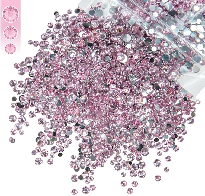 3mm 4mm 5mm Mix Bag Resin Rhinestones for Crafting Flatback Jelly Stones Bulk Diamonds Crystals Gems Charms for Nails Face Eyes Makeup Mugs Tumblers Bottles DIY Crafts Clothes Shoes