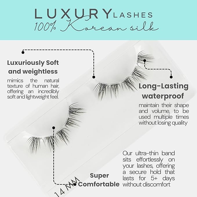 GAZELLE Luxury Dreamy 12mm Natural Eyelash Clusters – Soft Korean Silk PBT, Wispy & Lightweight – 10 Day Wear – Handmade, Vegan, Cruelty-Free – Women Owned – 10 Lashes