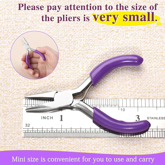 SPEEDWOX 3 Inch Chain Nose Pliers - Miniature Pocket Plier for Jewelry Making