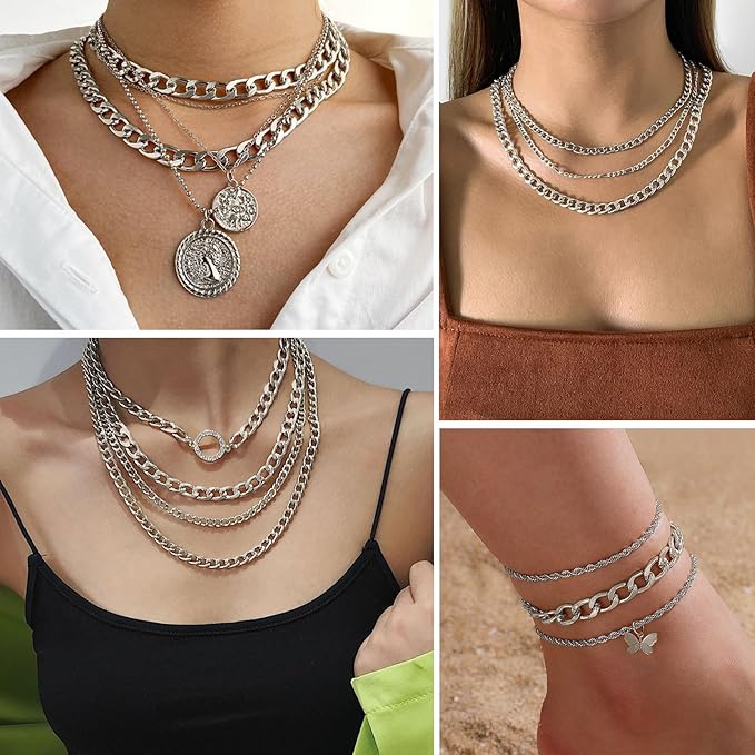 [16.5 FT] Silver Curb Chains for Jewelry Making, 6mm Wide 304 Stainless Steel Cuban Link Chain Roll Bulk for DIY Jewelry Making Craft