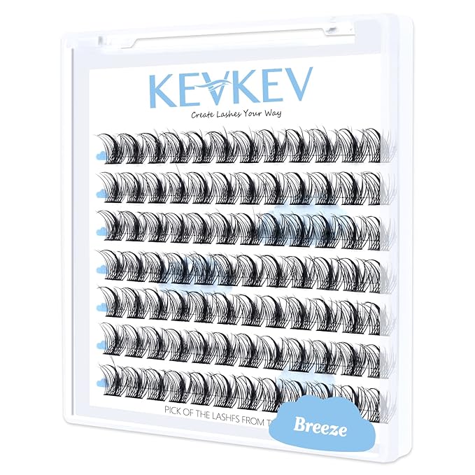 KevKev Lash Clusters 84 Pcs DIY Cluster Eyelash Extensions Individual Lashes Soft & Comfortable (Breeze, C-12mm)