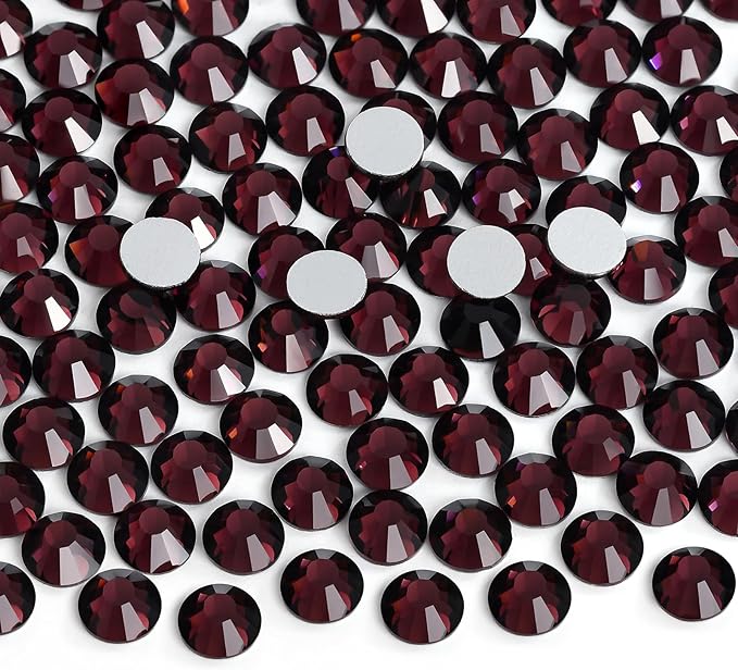 Jollin 2880pcs Flatback Rhinestones Glue Fix Crystal Glass Diamantes Gems for Crafting Nail Art Crafts Decorations Clothes Shoes 1.4 mm (ss3, Amethyst)
