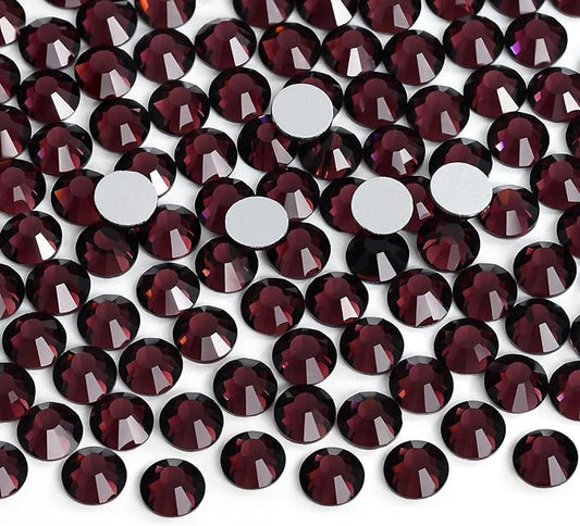 Jollin 2880pcs Flatback Rhinestones Glue Fix Crystal Glass Diamantes Gems for Crafting Nail Art Crafts Decorations Clothes Shoes 2.0 mm (ss6, Amethyst)