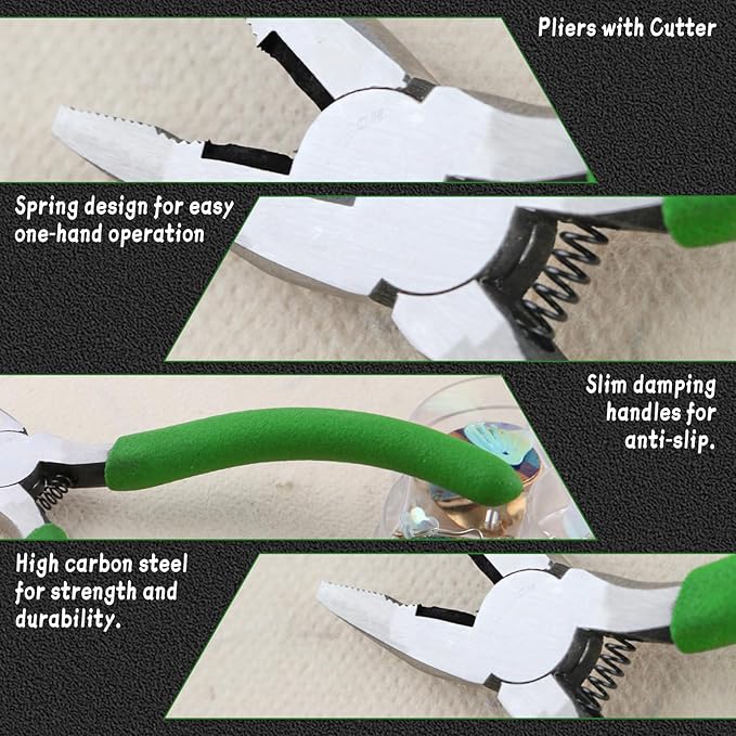 SPEEDWOX Mini Lineman's Pliers with Wire Cutter 4-1/2 Inches Multi Use Combination Plier Thin Small Side Cutters Serrated Jaw Micro Linesman Plier Precision Fine Jewelry Making Beading Hobby Craft