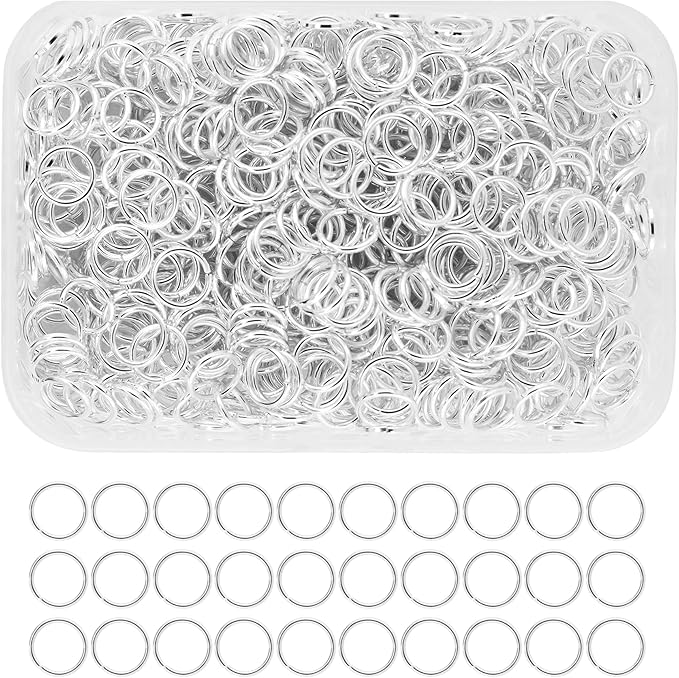Mandala Crafts Assorted Silver Color Jump Rings Jewelry Findings Metal O Rings for Jewelry Making Supplies - 1000 7mm Small Open Jump Rings Kit for Necklace Earring