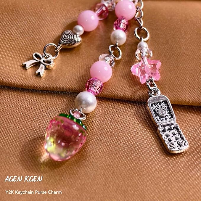 Novelty keychains Aesthetic Y2K Keychain Charms Stylish Keychains Accessories for Women Bag Purse Gifts