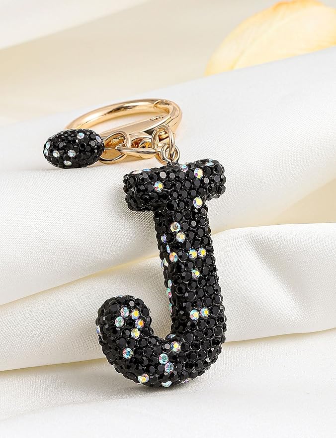 Initial Keychain for Women Girls,Bling Letter Key chain Initial with Heart,Pink Keychain Charms for Backpack Handbag
