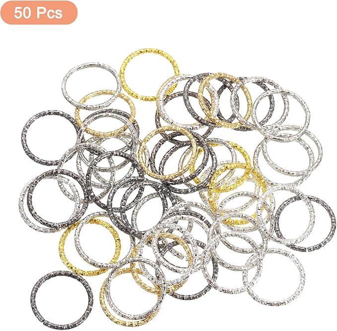 uxcell 50Pcs Open Jump Rings, 20mm Twisted O-Ring Connectors for DIY Crafts Bracelet Necklaces Jewelry Making, Multi Color
