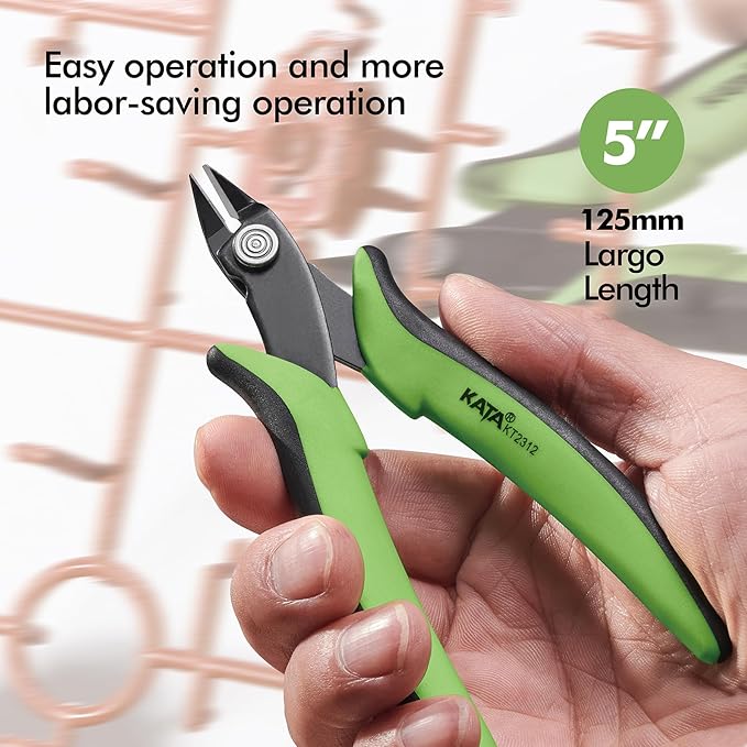 KATA 2-Pack Micro Wire Cutter For Electronics Flush cutter, Precision Side Cutting for Electronics, Craft, Jewelry, Soft Copper, Wire Cables, Floral, Zip tie