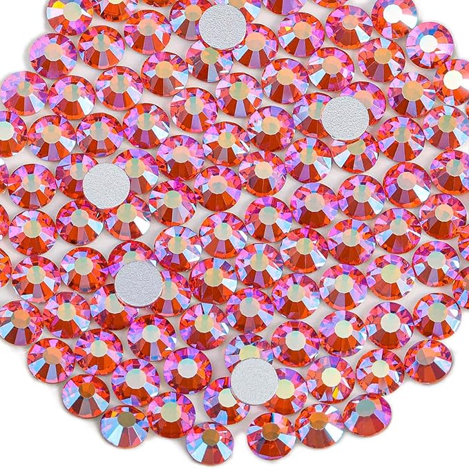 Beadsland 1440 Pieces Flat Back Crystal Rhinestones Round Gems,Hyacinth AB,SS10,2.7-2.9mm