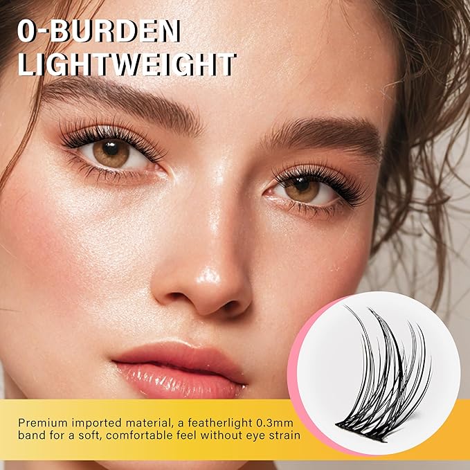 VYRILA Lash Clusters 8-16mm, False Eyelashes 132pcs, Cluster Eyelash Extensions Matte Black Soft, Diy Lash Extensions D Curl Natural Lash Clusters Faux Mink Lashes Wispy（Pure,132pcs,0.07,D,8-16MIX)