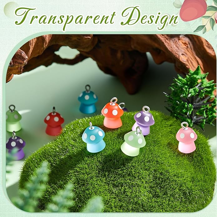 Jetec 50 Pieces Resin Charm Pendant Jewelry Finding Charm DIY Decor Making Resin for Women Bracelet Necklace Earrings Keychain Craft
