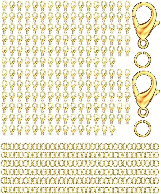 700Pcs Lobster Claw Clasps and Open Jump Rings Set,Lobster Clasps for Jewelry Making Bracelet Clasp and Closures for DIY Necklace Jewelry Anklet