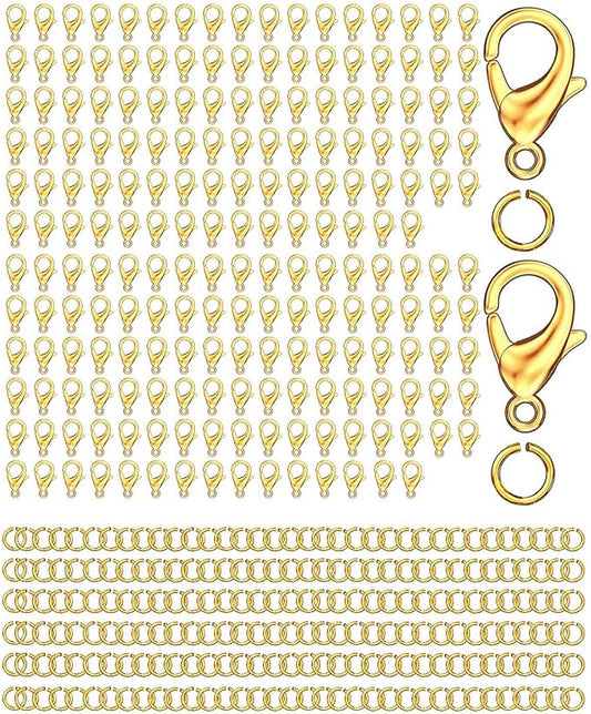 700Pcs Lobster Claw Clasps and Open Jump Rings Set,Lobster Clasps for Jewelry Making Bracelet Clasp and Closures for DIY Necklace Jewelry Anklet