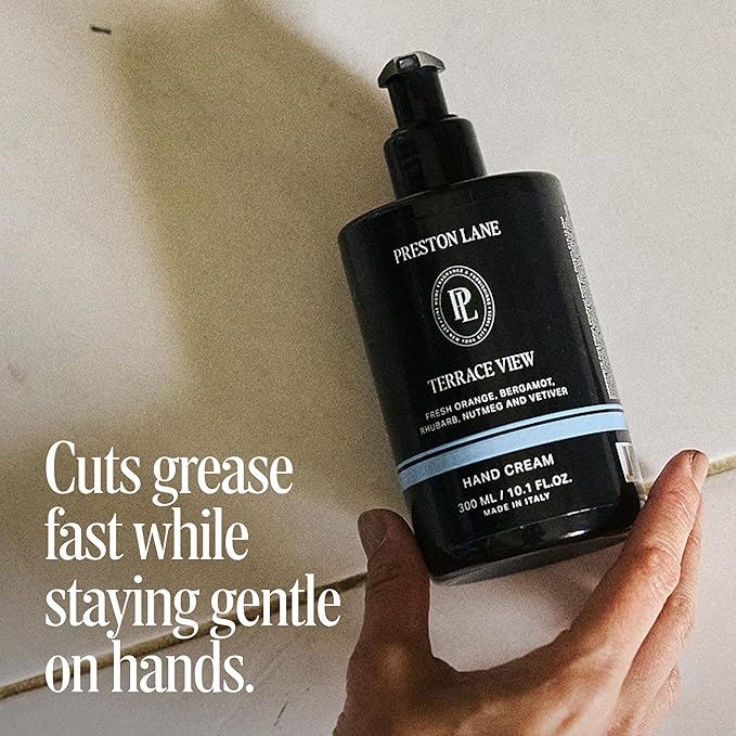 Preston Lane Luxury Hand Cream, Mayfair Scent, Made in Italy | Hydrating Formula with Tea Tree, Lavender & Lemon Essential Oils, Hyaluronic Acid, Vitamins C & E, and Kiwi & Apple Water
