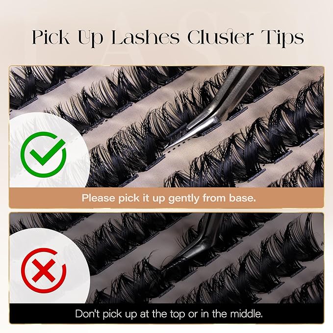 BEFER Lash Clusters, 216 Pcs D Curl All-New Upgrade 100P Eyelash Clusters Volume Individual Lashes Extensions 10-16MM Wispy Eyelash DIY At Home(Upgrade-100P)
