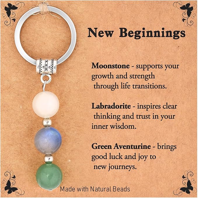 New Beginnings Gifts for Women, Small Crystal Keychain Farewell Gifts for Coworkers Women and Life Changes
