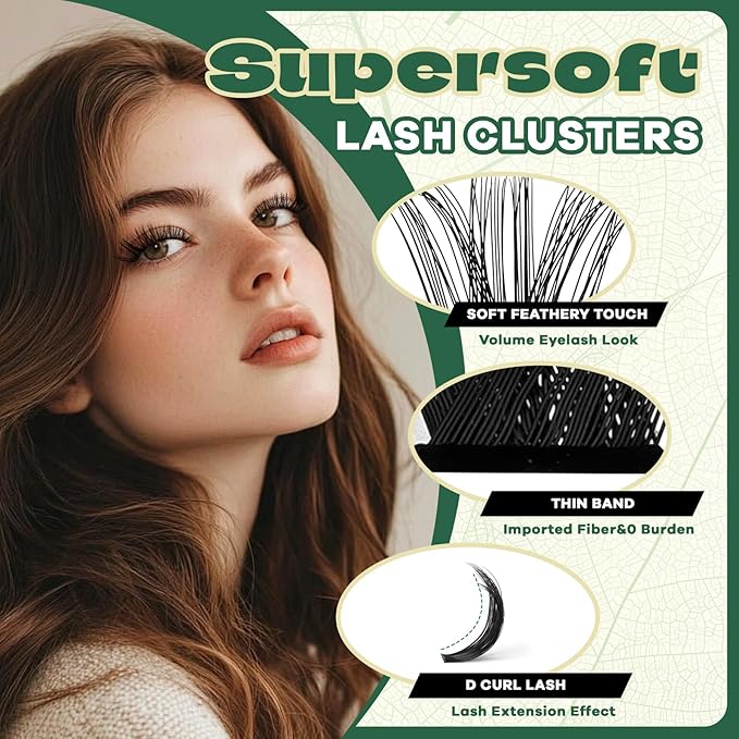 Lash Clusters 280Pcs Eyelash Clusters KEYYOU 80D 0.05D Curl 9-18MIX Clusters Lashes Super Soft Cluster DIY Eyelash Extension at Home(80D-0.05D,9-18MIX)