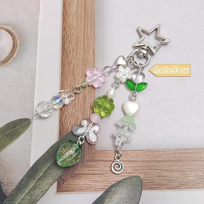 Keychain Bag Accessories Cute Cherry Strawberry Flower Keychains Accessories Decor for Keys Bags Purses Gift