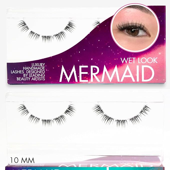 GAZELLE Luxury Mermaid Wet Look Natural Lash Clusters 10mm – Wispy Eyelash Clusters, High Volume Glossy Finish, Korean Silk PBT, DIY Application