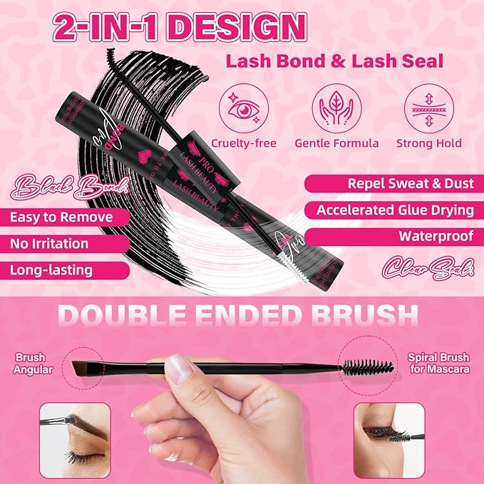 PROLASHBEAUTY Lash Clusters Kit 3D Volume Lash Clusters 144Pcs Eyelash Clusters DIY Lash Extension Kit with Lash Bond and Seal Lash Remover Applicator (Sunrise,8-18mix)