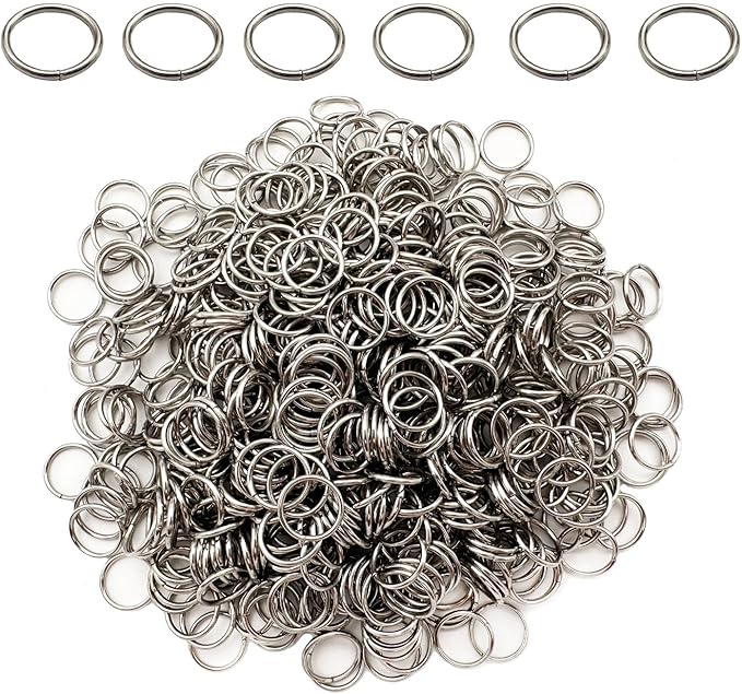 304 Stainless Steel O Ring,600 Pcs Jump Rings,12MM Open/Close Jump Ring, Loop Contactors for Jewelry Making,DIY Crafts, Industrial Repair 1.2MM Thickness (16 Gauge)
