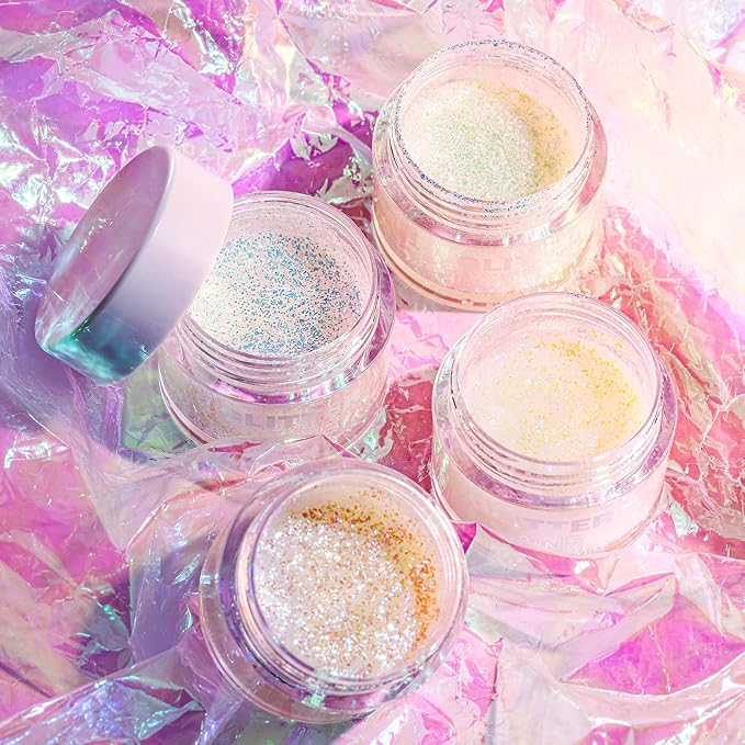 BestLand Holographic Body Glitter Gel - Cosmetic-Grade, Color Changing Halloween Glitter Makeup for Face, Body, and Hair, Safe and Easy to Use, Perfect for Festivals Parties (01 Golden Mirage)
