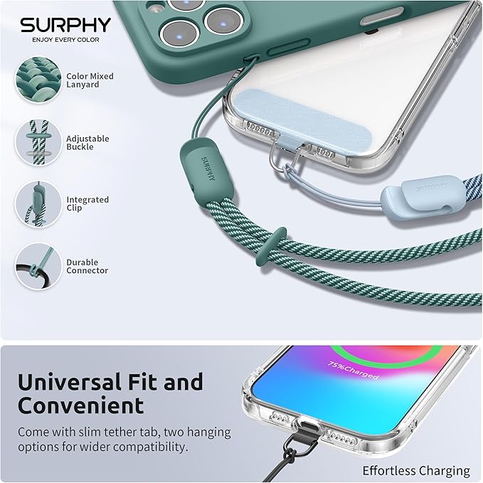 SURPHY 3 Pack Phone Wrist Strap with CellPhone Tether Tab, Cellphone Lanyard, Phone Strap with 2-Color Braided, Wrist Lanyard