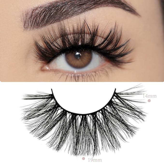 Wholesale Lashes, 3D Faux Mink Eyelash Bulk, 18mm Handmade Reusable Eye Lash, Dramatic Fluffy False Lash with Glitter Portable Packing (30 pairs - A10)