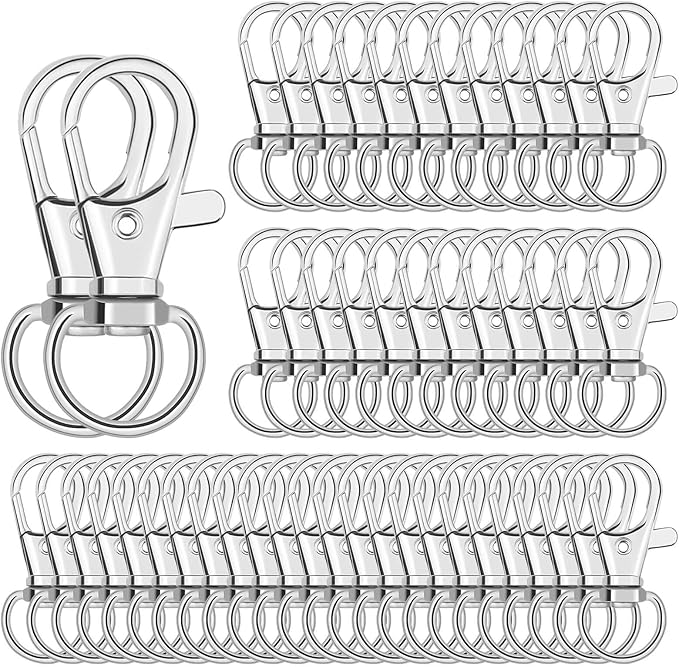Anezus 150 Pcs Swivel Key Chain Lanyard Carabiner Hook for Key Chain Rings Lanyard