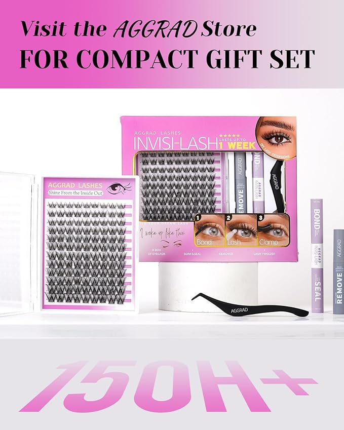 Energy Lash Clusters Wispy 8-18mm Eyelash Clusters Natural Look Lightly Fluffy D Curl - WideSpan DIY Eyelash Extensions Kit Individual False Lash Kit with Ultra-Thin Invisible Black Lash Band