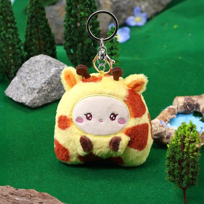 Anirollz Miniz Plush Charm Cute Stuffed Animal Keychain Kawaii Mini Bag Accessory Collectible Pocket Toy for Kids & Adults