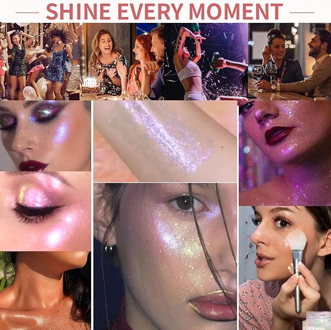 BestLand Holographic Body Glitter Gel for Women and Kids – Sparkle Glitter Makeup for Face, Body & Hair – Long Lasting Shimmer Gel for Festival, Rave, Halloween, Party, Mermaid Look (02 Stardust Pink)