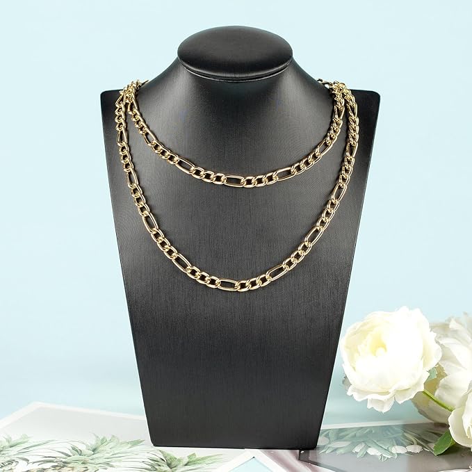 10 Meters Figaro Chain for Jewelry Making Gold Plated Aluminum Twisted Link Chains Roll with 50pcs Jump Rings + 20pcs Lobster Clasps