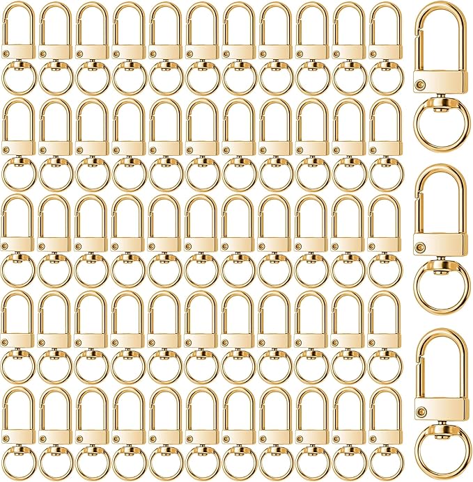 KJML DIY Keychain clip 60pcs Swivel Snap Lobster Claw Keychain Clasps Lanyard Hardware Key Chain Hooks for Bag Charm