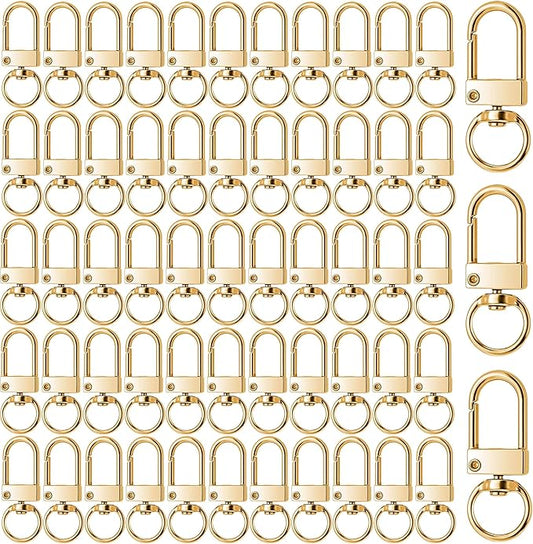 KJML DIY Keychain clip 60pcs Swivel Snap Lobster Claw Keychain Clasps Lanyard Hardware Key Chain Hooks for Bag Charm