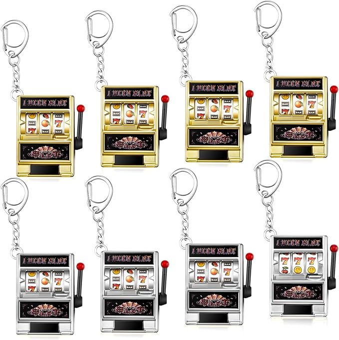Panelee Slot Machine Keychain Bulk Las Vegas Keychains Mini Casino Kawaii Decoration for Las Vegas Carnival Party Gifts