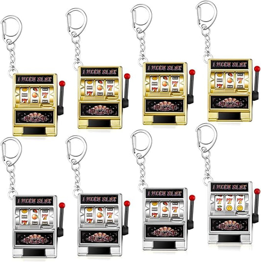 Panelee Slot Machine Keychain Bulk Las Vegas Keychains Mini Casino Kawaii Decoration for Las Vegas Carnival Party Gifts