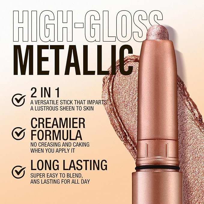 Jolilab Eyeshadow Stick Set, 2 PCS Matte Professional Bright-Colored Contouring and Highlight Eyeshadow Stick, Cream Waterproof Long Lasting High Pigmented Eye Shadow. (2, 01+18 2pcs)