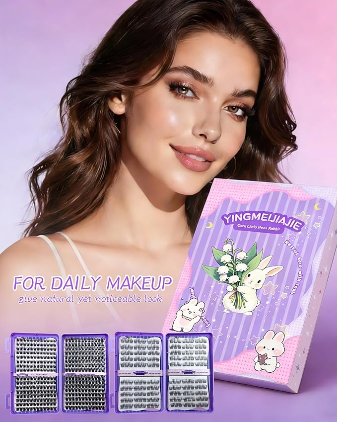 Clicar 10-16mm magnetic eyelashes,C-D Curvature lash clusters kit,3D Wispy Lashes Clusters DIY Lash Extension Kit,No need Glue(180pcs 10-12mm 30D)