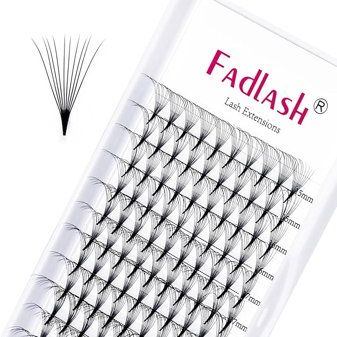 Lash Extension 10D Premade Volume Eyelash Extensions .05 .07 Thickness Premade Lash Fans Pointed Base Middle Stem Eyelash Extension Supplies(10D-0.07-D，Mix 15-20mm)